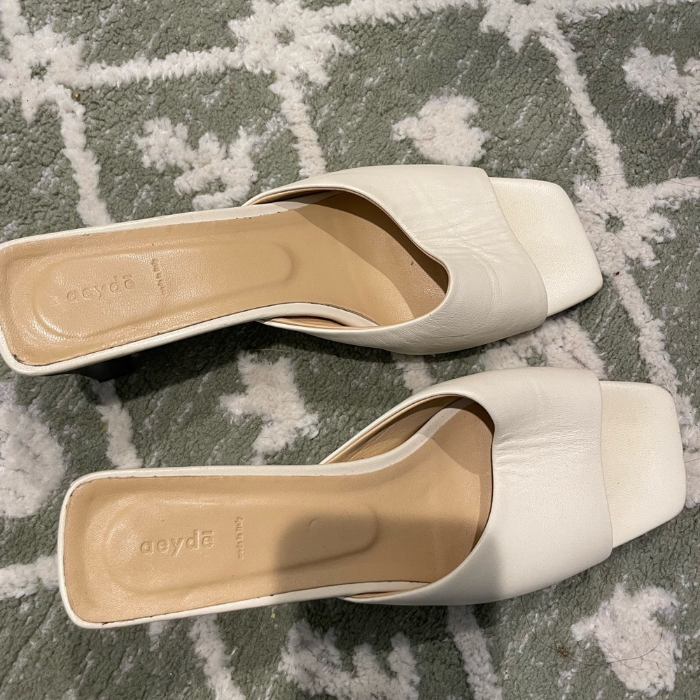 Aeyde Cream Leather Mules